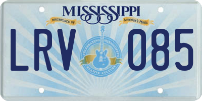 MS license plate LRV085