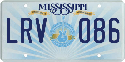 MS license plate LRV086