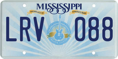 MS license plate LRV088