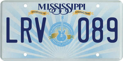 MS license plate LRV089