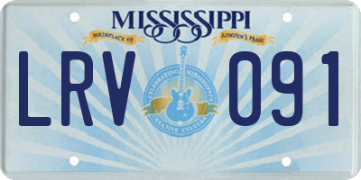 MS license plate LRV091