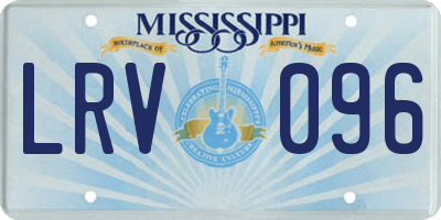MS license plate LRV096