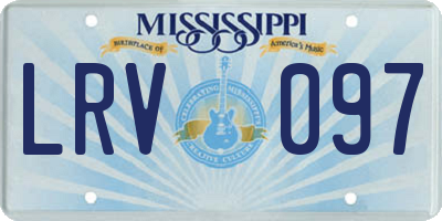 MS license plate LRV097