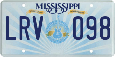 MS license plate LRV098