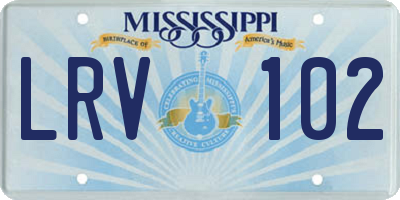 MS license plate LRV102