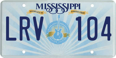 MS license plate LRV104