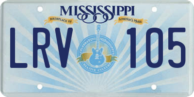 MS license plate LRV105