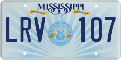 MS license plate LRV107