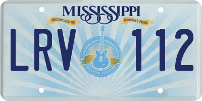 MS license plate LRV112
