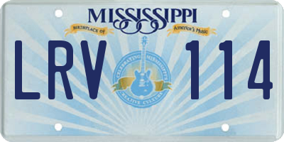 MS license plate LRV114