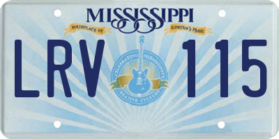 MS license plate LRV115