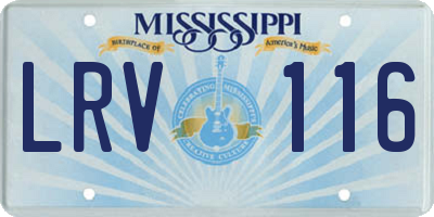MS license plate LRV116