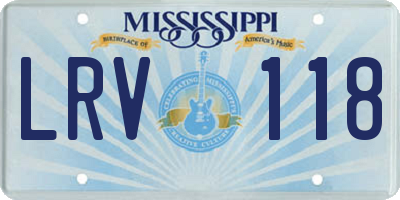 MS license plate LRV118