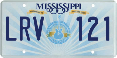 MS license plate LRV121