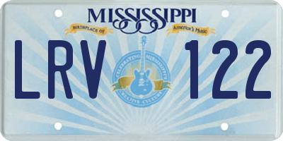 MS license plate LRV122