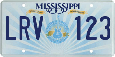 MS license plate LRV123