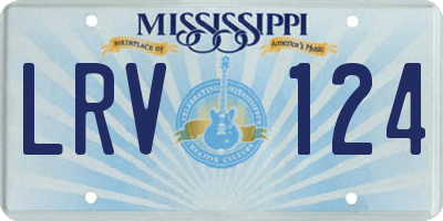 MS license plate LRV124