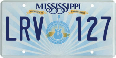 MS license plate LRV127