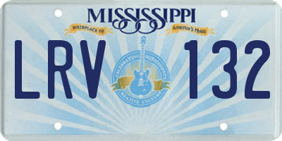 MS license plate LRV132