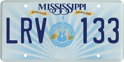 MS license plate LRV133