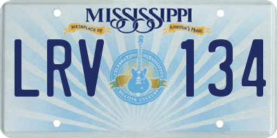 MS license plate LRV134