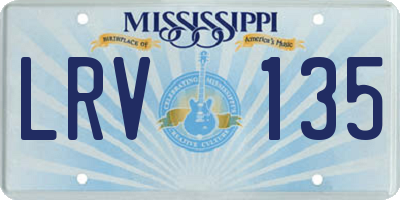 MS license plate LRV135