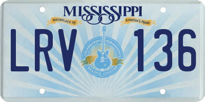 MS license plate LRV136