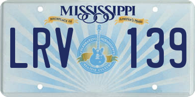 MS license plate LRV139