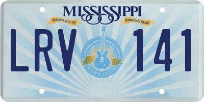 MS license plate LRV141