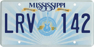 MS license plate LRV142