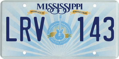 MS license plate LRV143