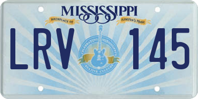 MS license plate LRV145