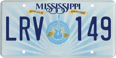 MS license plate LRV149