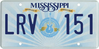 MS license plate LRV151