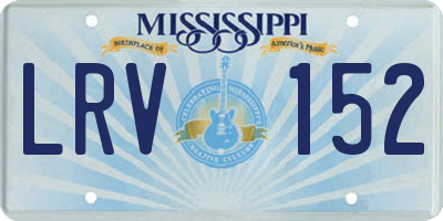 MS license plate LRV152