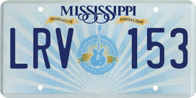 MS license plate LRV153