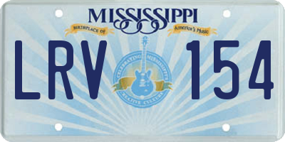 MS license plate LRV154