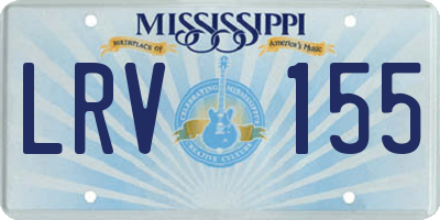 MS license plate LRV155