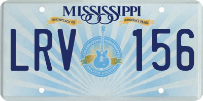 MS license plate LRV156