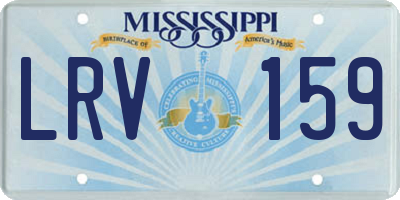 MS license plate LRV159