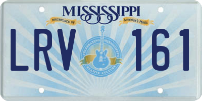 MS license plate LRV161
