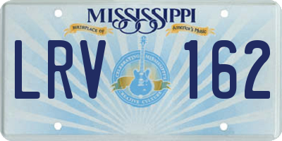 MS license plate LRV162