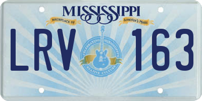 MS license plate LRV163