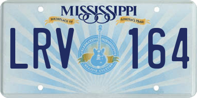 MS license plate LRV164