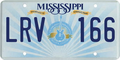 MS license plate LRV166