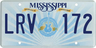 MS license plate LRV172