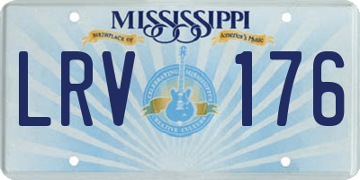 MS license plate LRV176