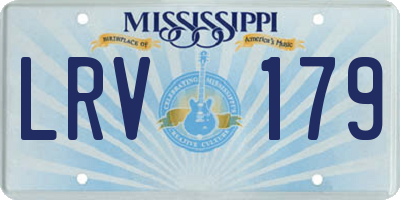 MS license plate LRV179