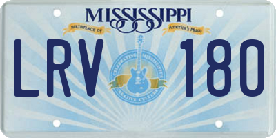 MS license plate LRV180