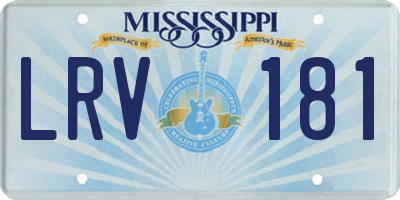 MS license plate LRV181